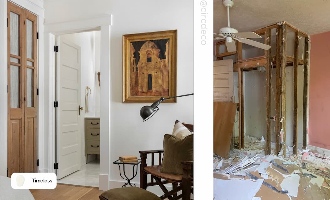 Bedroom & bathroom featuring Timeless