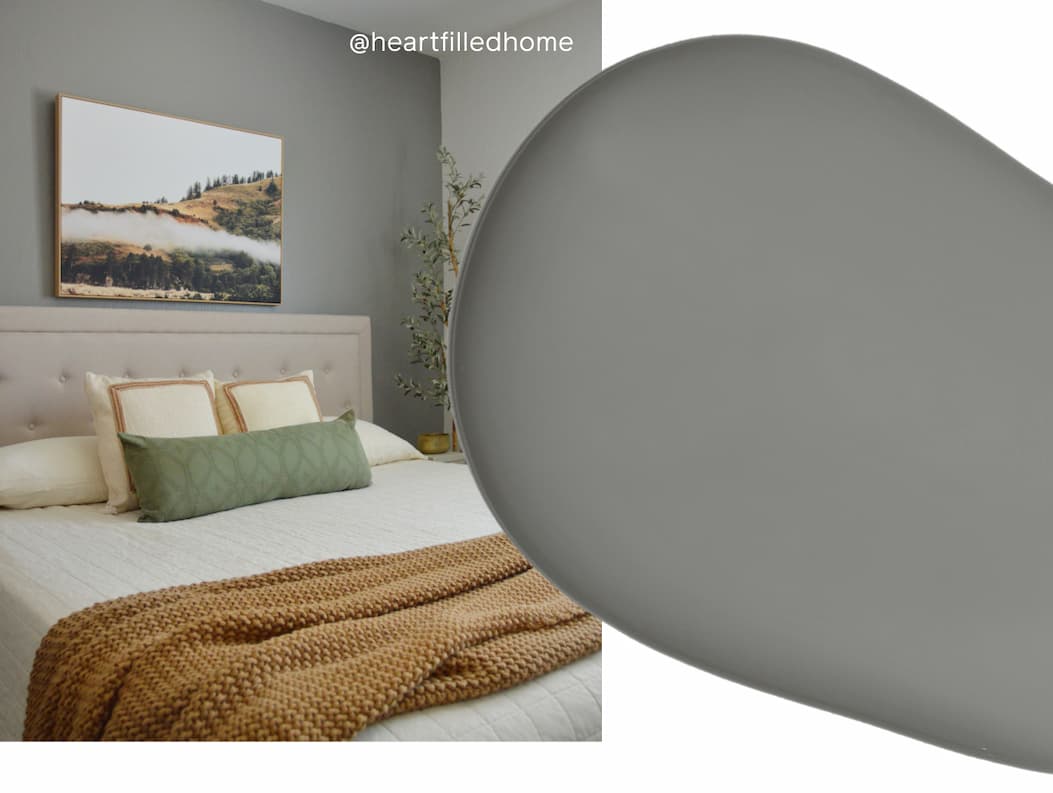 Bedroom accent wall in paint color Shade