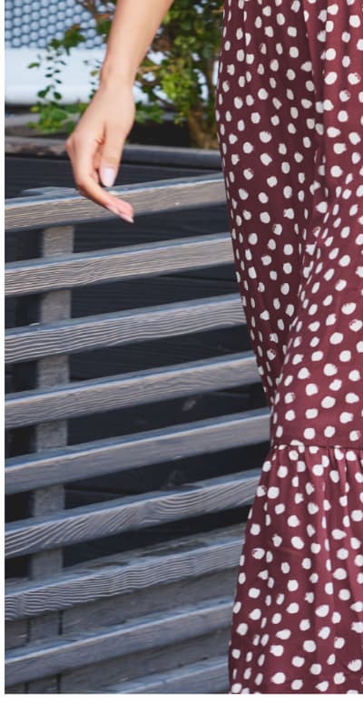 Dot Print Mia Maxi Dress In Brown Ecru