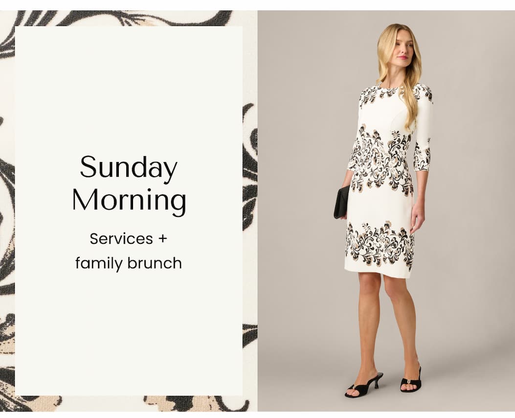 Three Quarter Sleeve Baroque Lace Print Stretch Sheath Dress In Ivory Multi