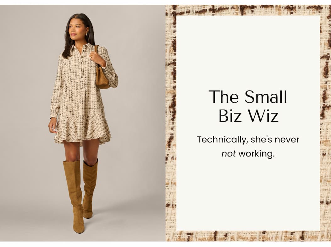Long Sleeve Tweed Short Hailey Dress In Parchment