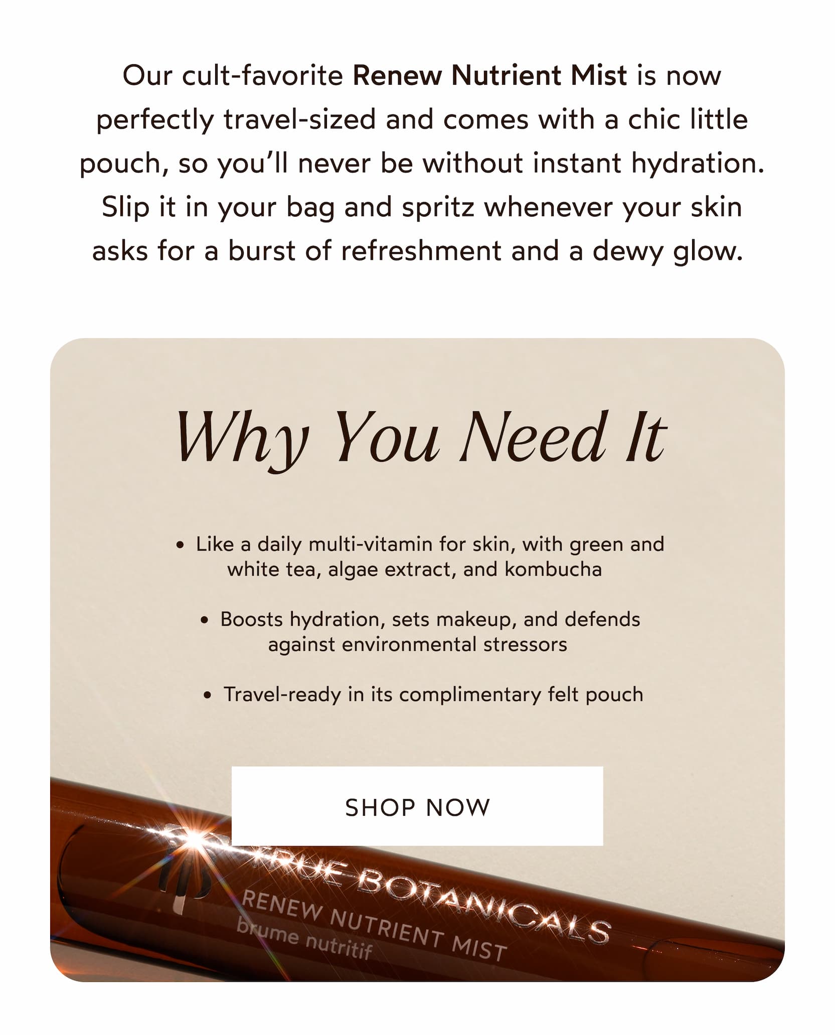 NEW Travel Size Renew Nutrient Mist