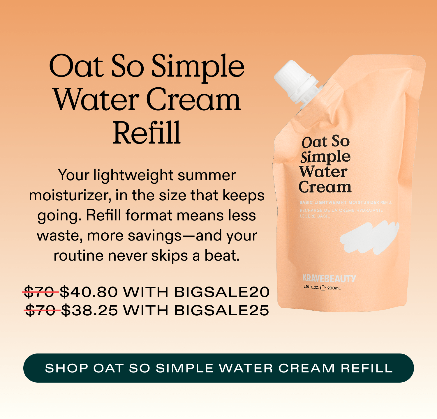 Less Waste, More Savings - Oat So Simple Water Cream Refill
