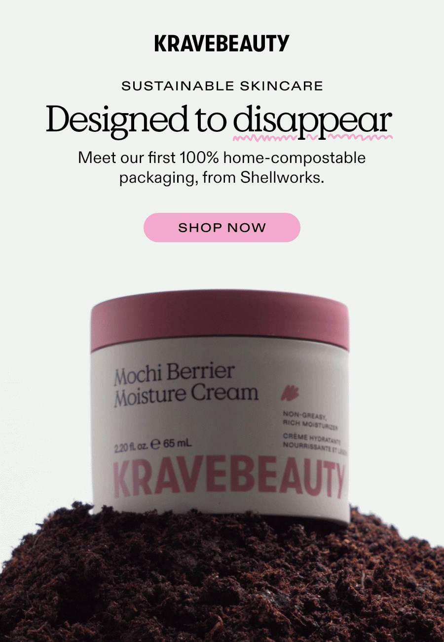 Designed to disappear: Shop Mochi Berrier Moisture Cream in 100% compostable packaging