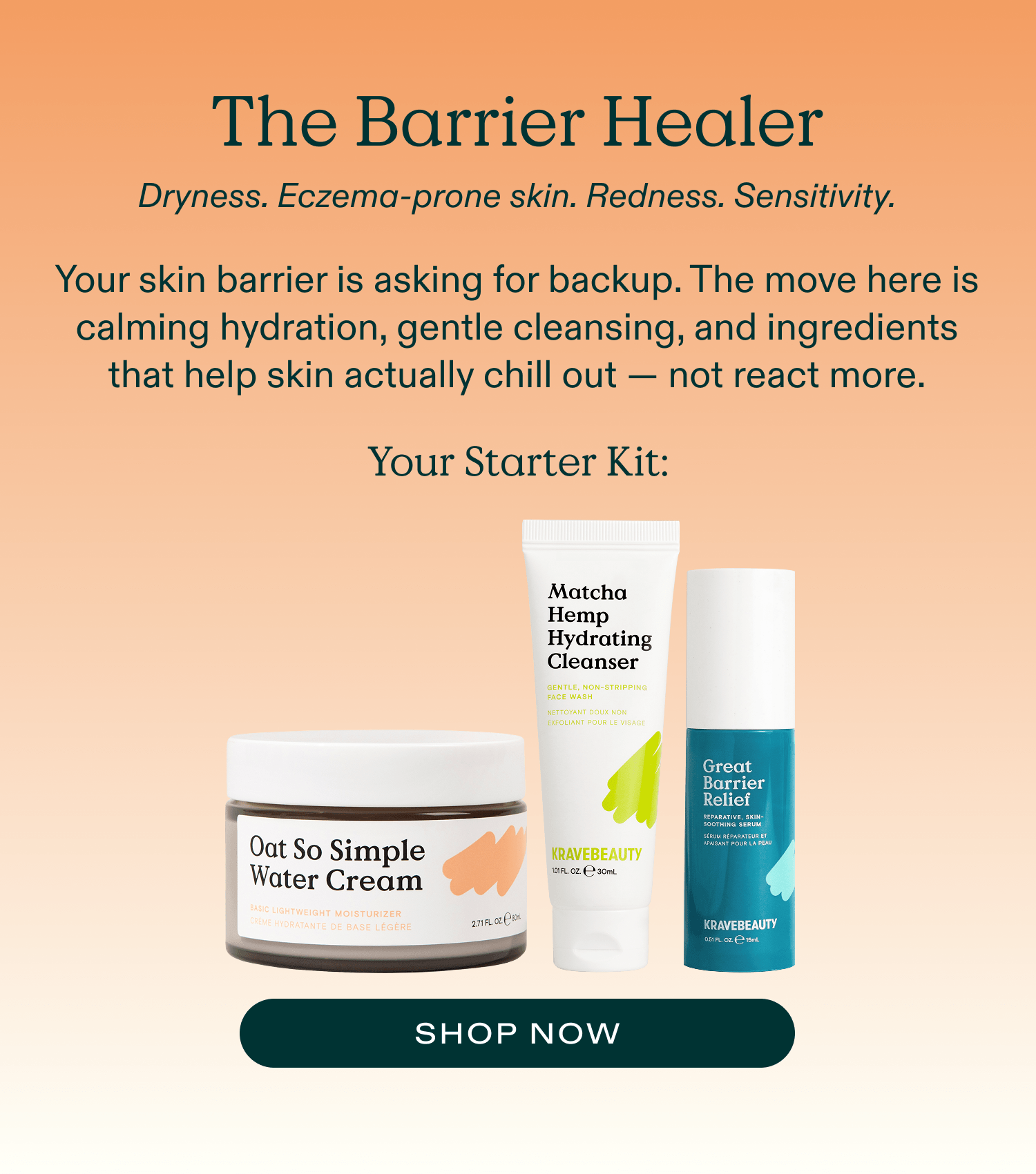 The Barrier Healer - Oat So Simple, Matcha Hemp Hydrating Cleanser, Great Barrier Relief