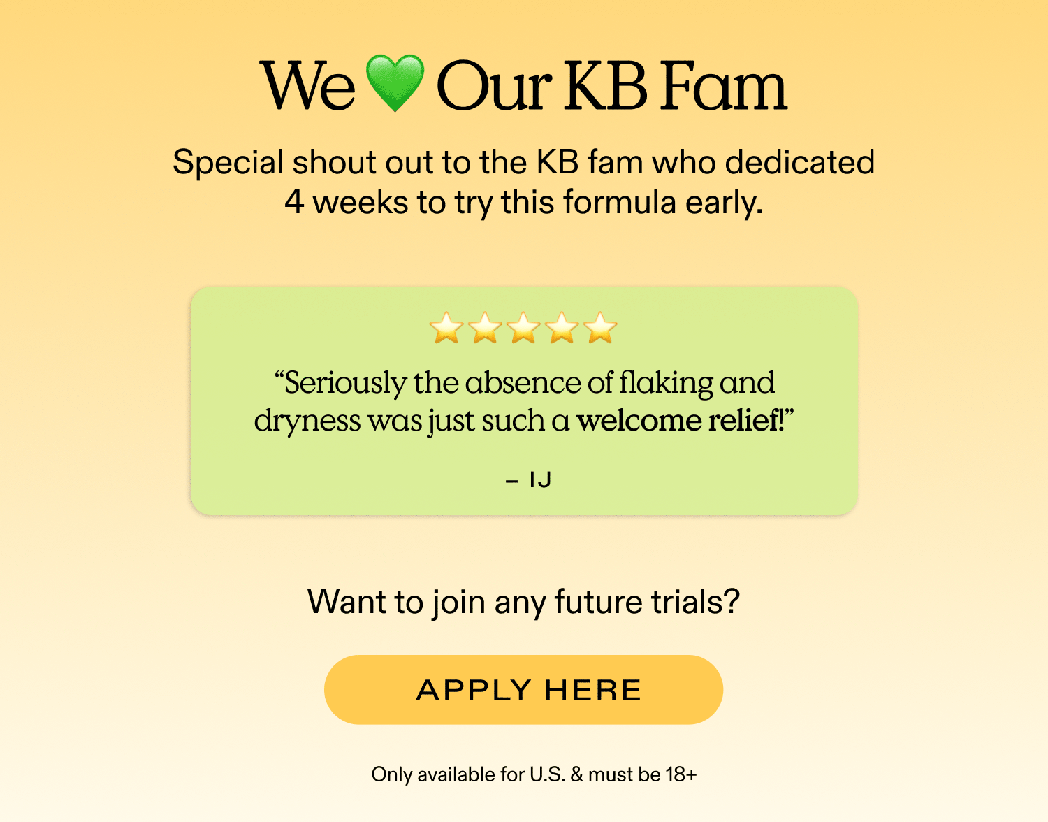 We Love our KB Form - Apply Here