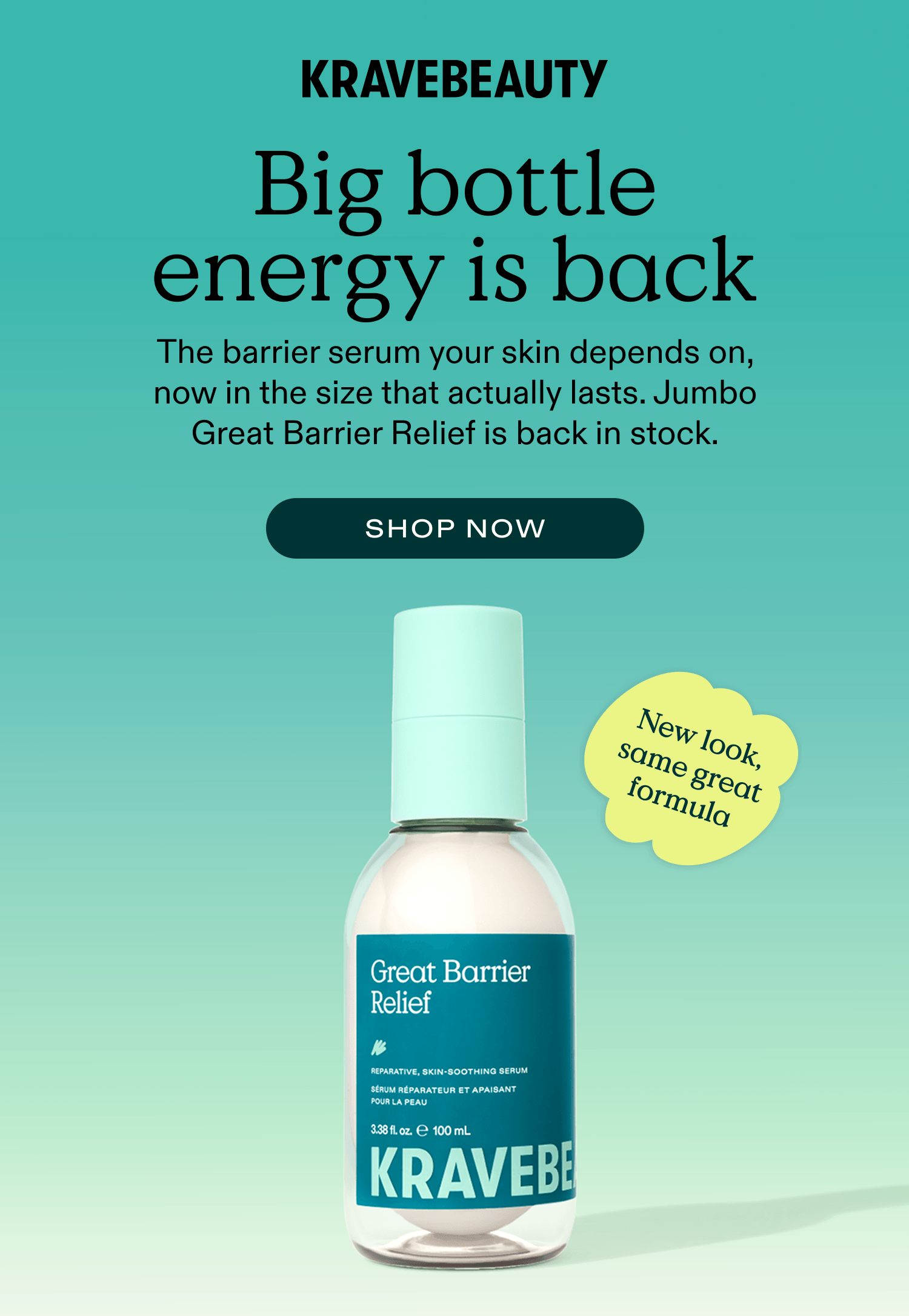 Big bottle energy is back with Jumbo Great Barrier Relief
