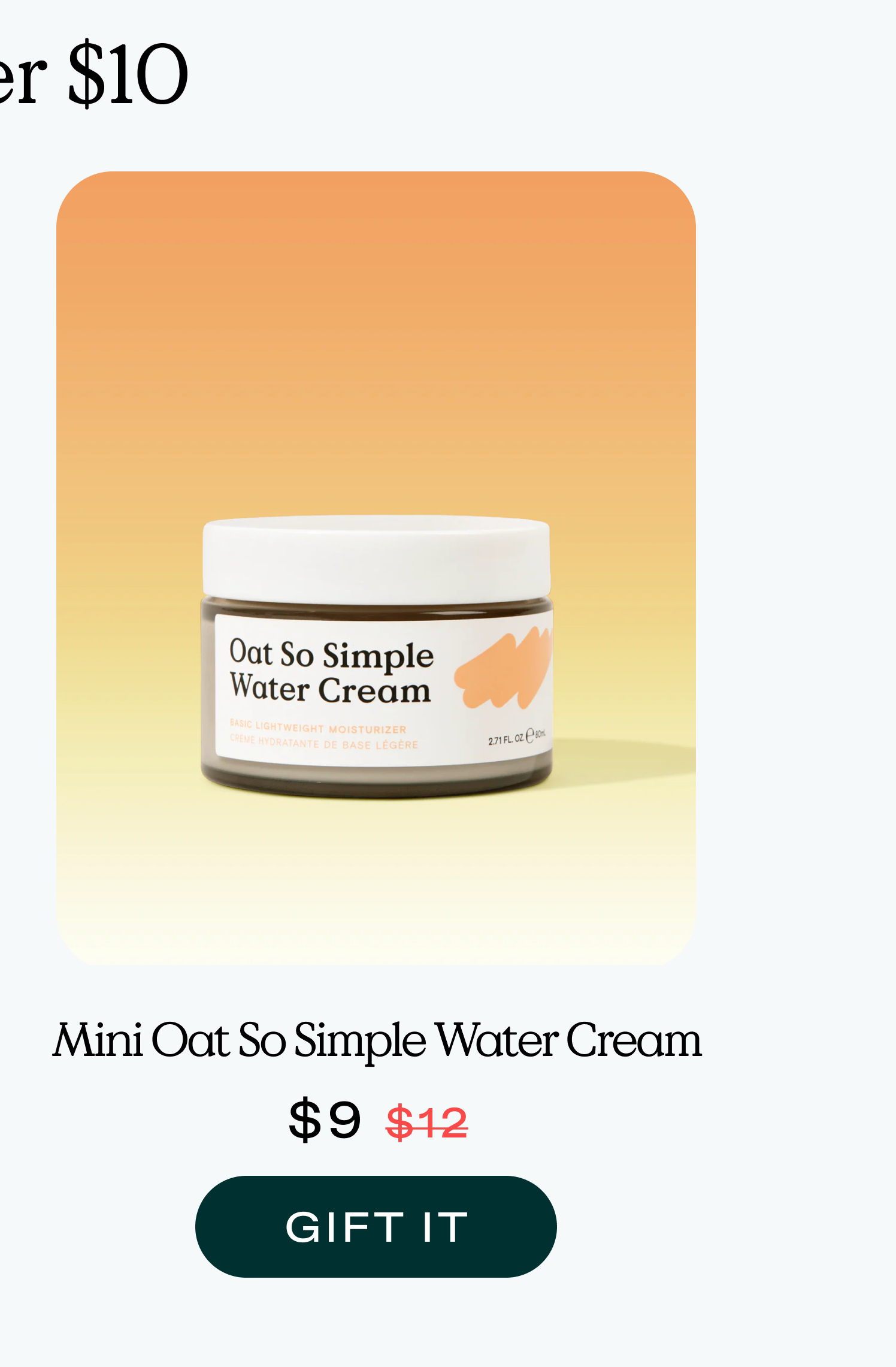 Mini Oat So Simple Water Cream