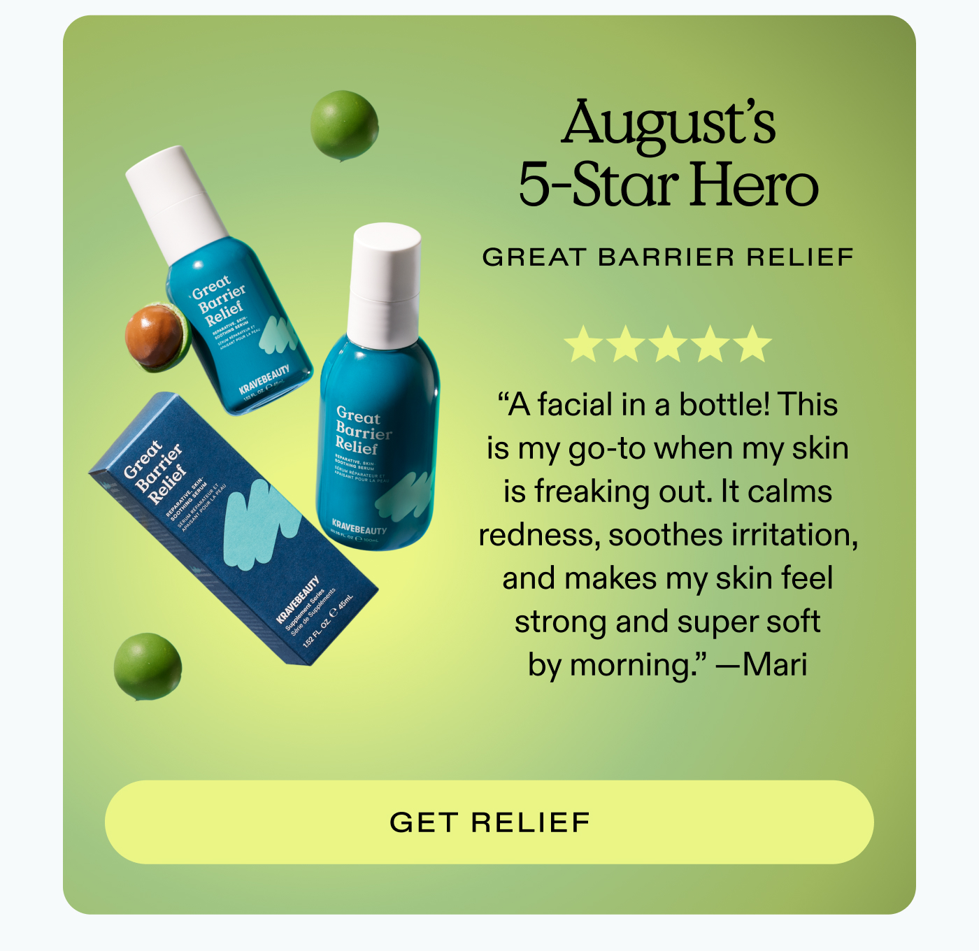 August's 5-Star Hero: Great Barrier Relief. 