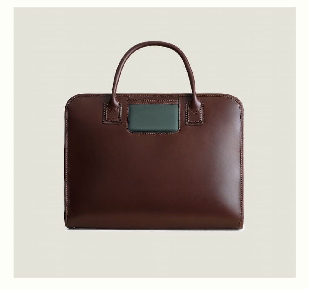 Espresso green briefcase