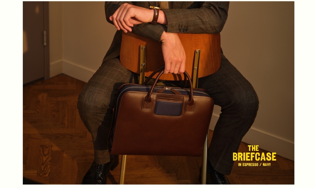 briefcase espresso navy