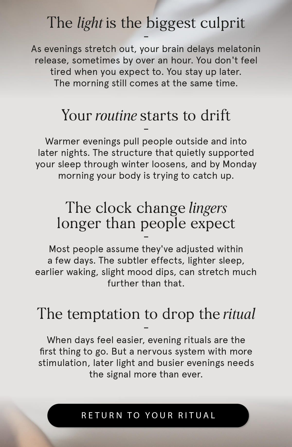 Longer days, lighter sleep