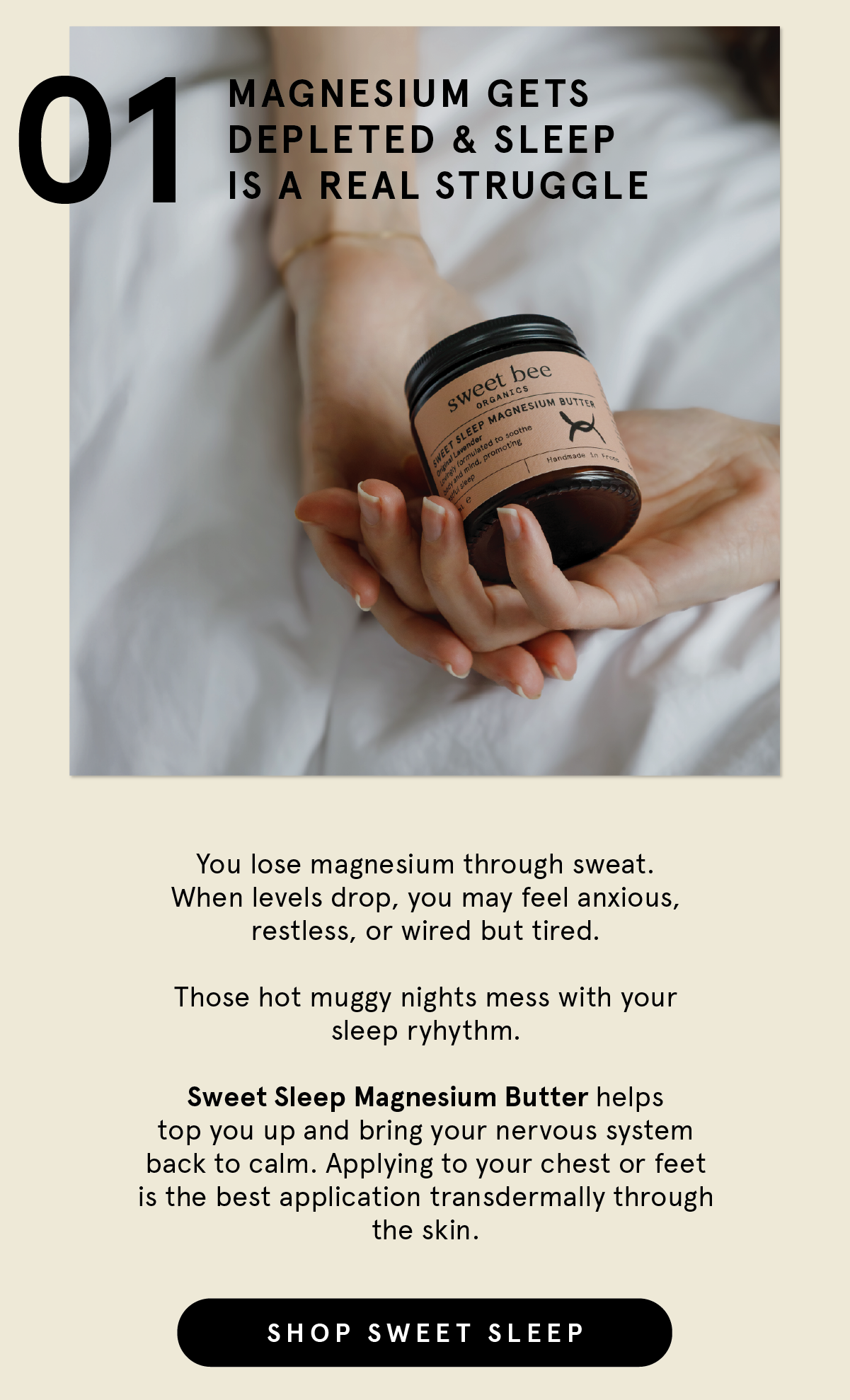 Low in magnesium... your body will tell you