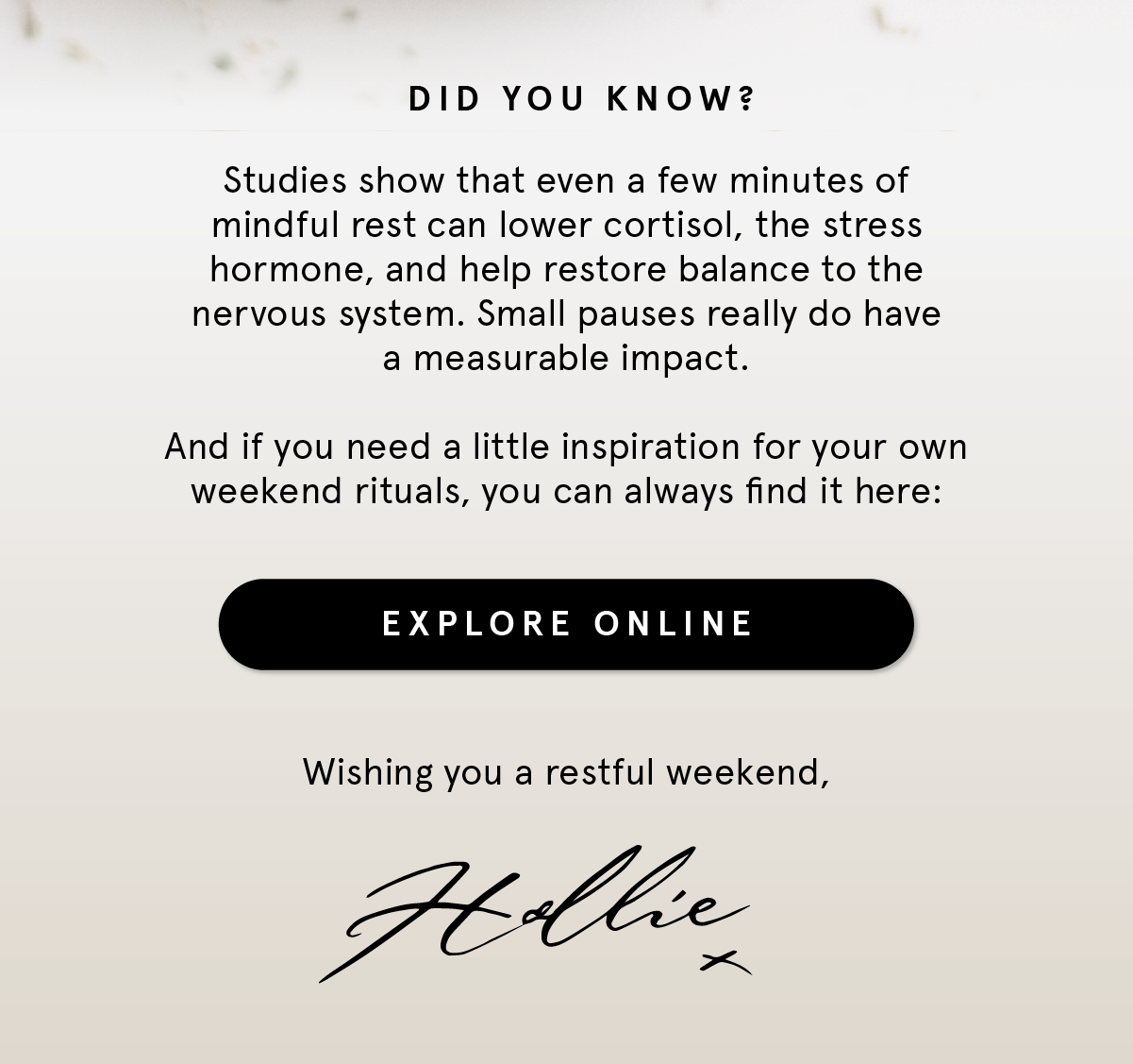 A little reminder to simply, pause