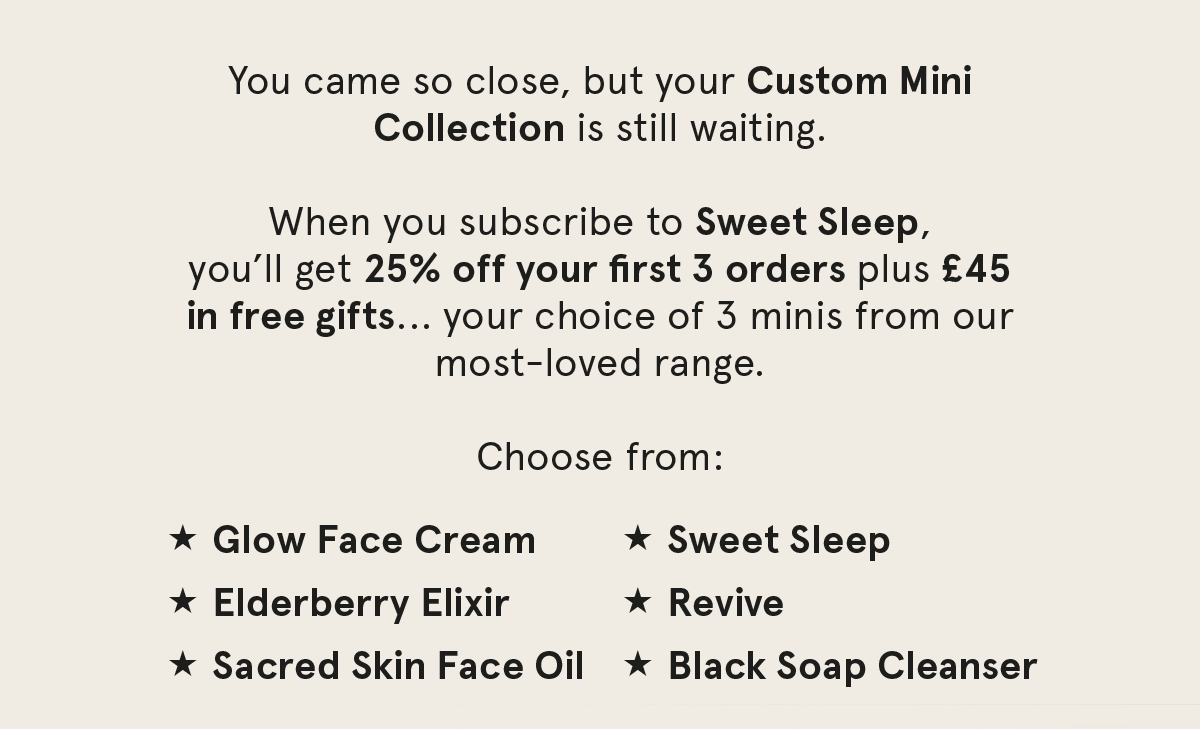 25% off and 3 FREE Minis