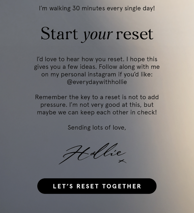 Let's reset together
