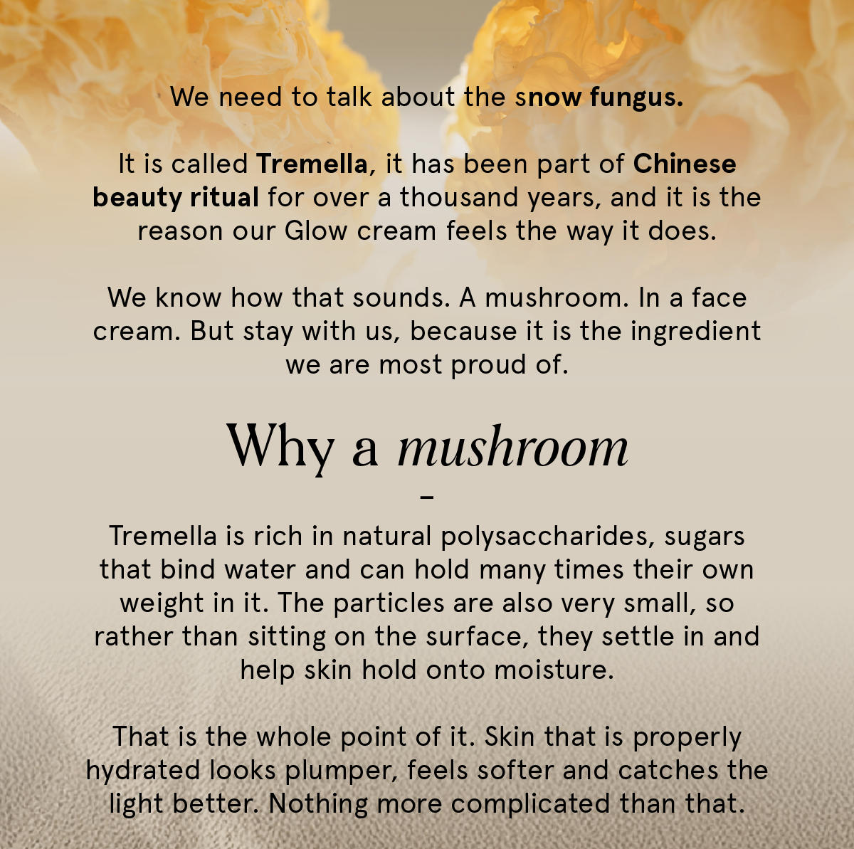 Why a mushroom. Tremella and how it works