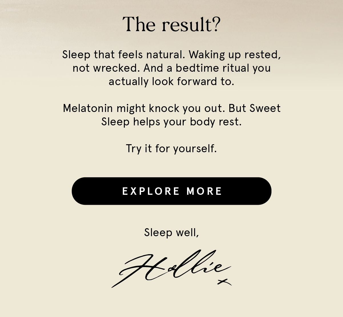 Why Sweet Sleep is Different