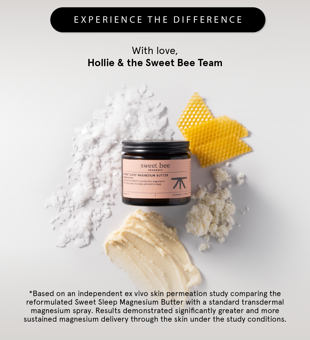 Experience the difference. With love, Hollie and the Sweet Bee Team