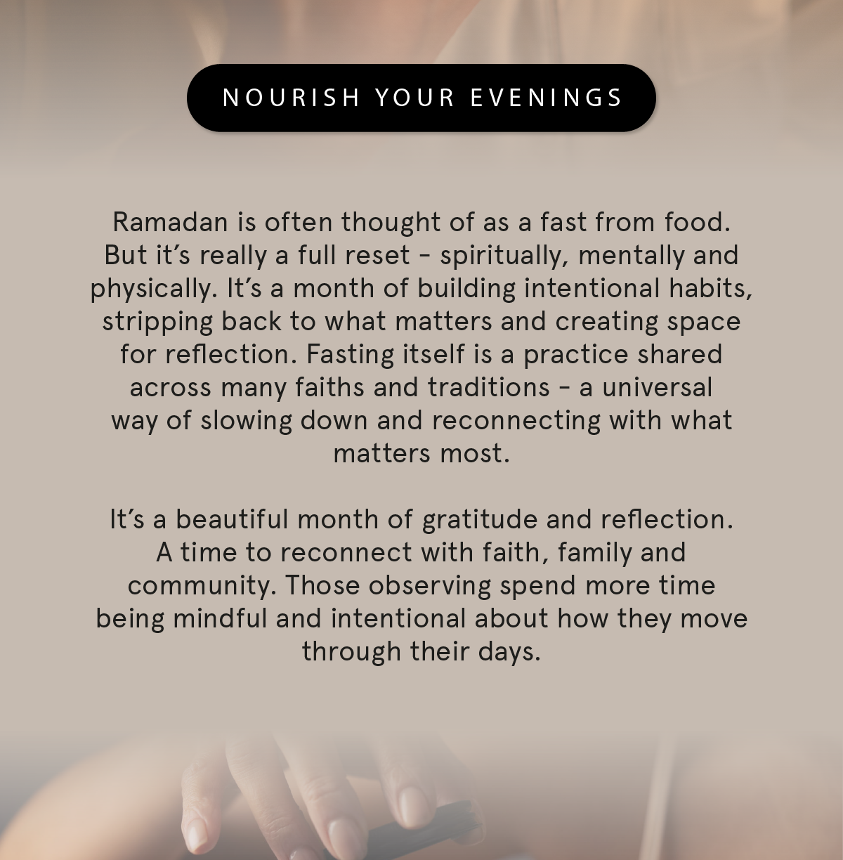 Slowing down and reconnecting and caring deeply
