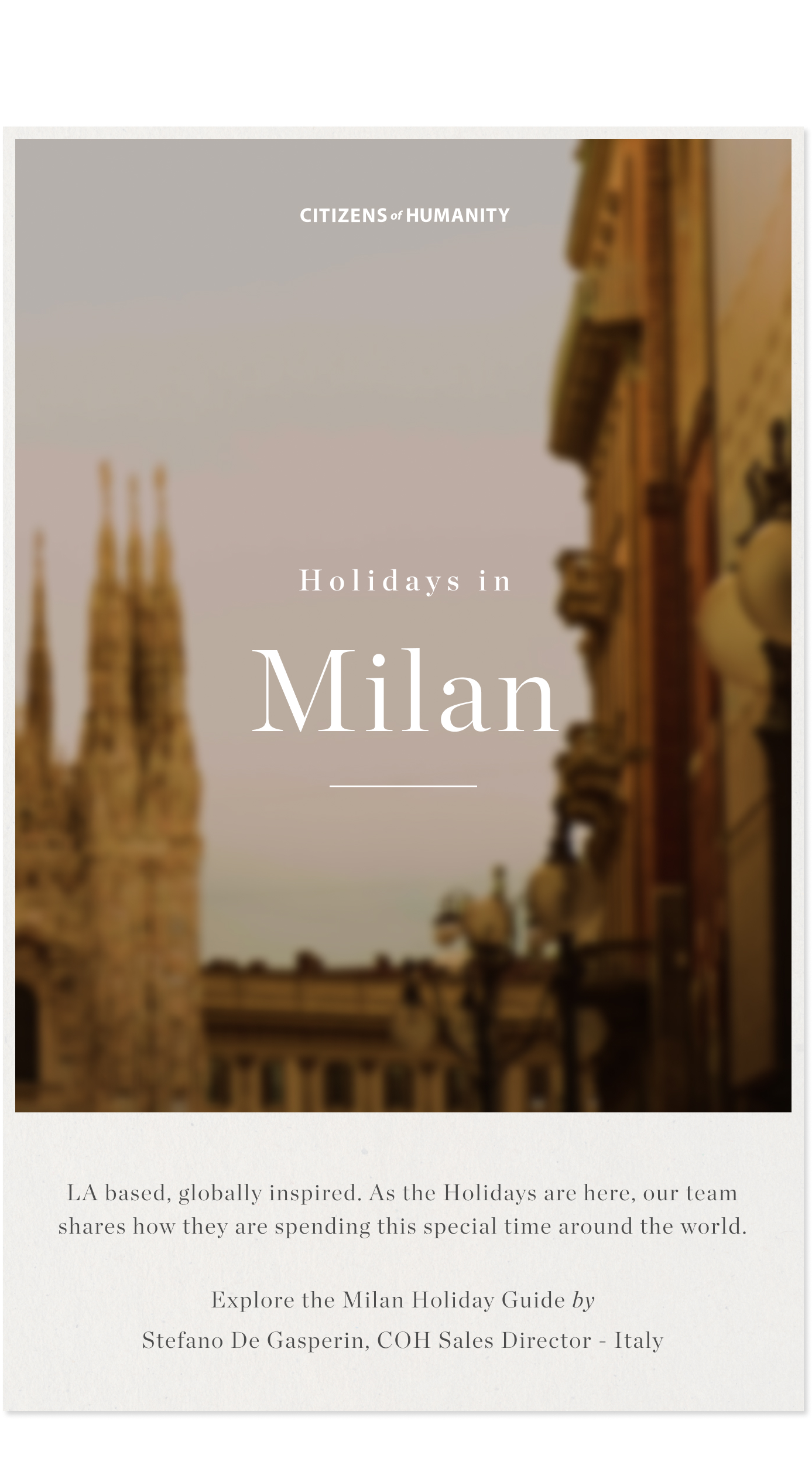 Holidays in Milan