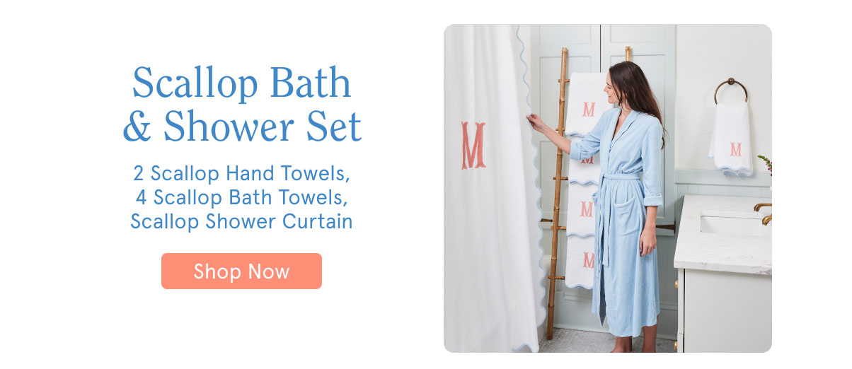 Scallop Bath and Shower Set