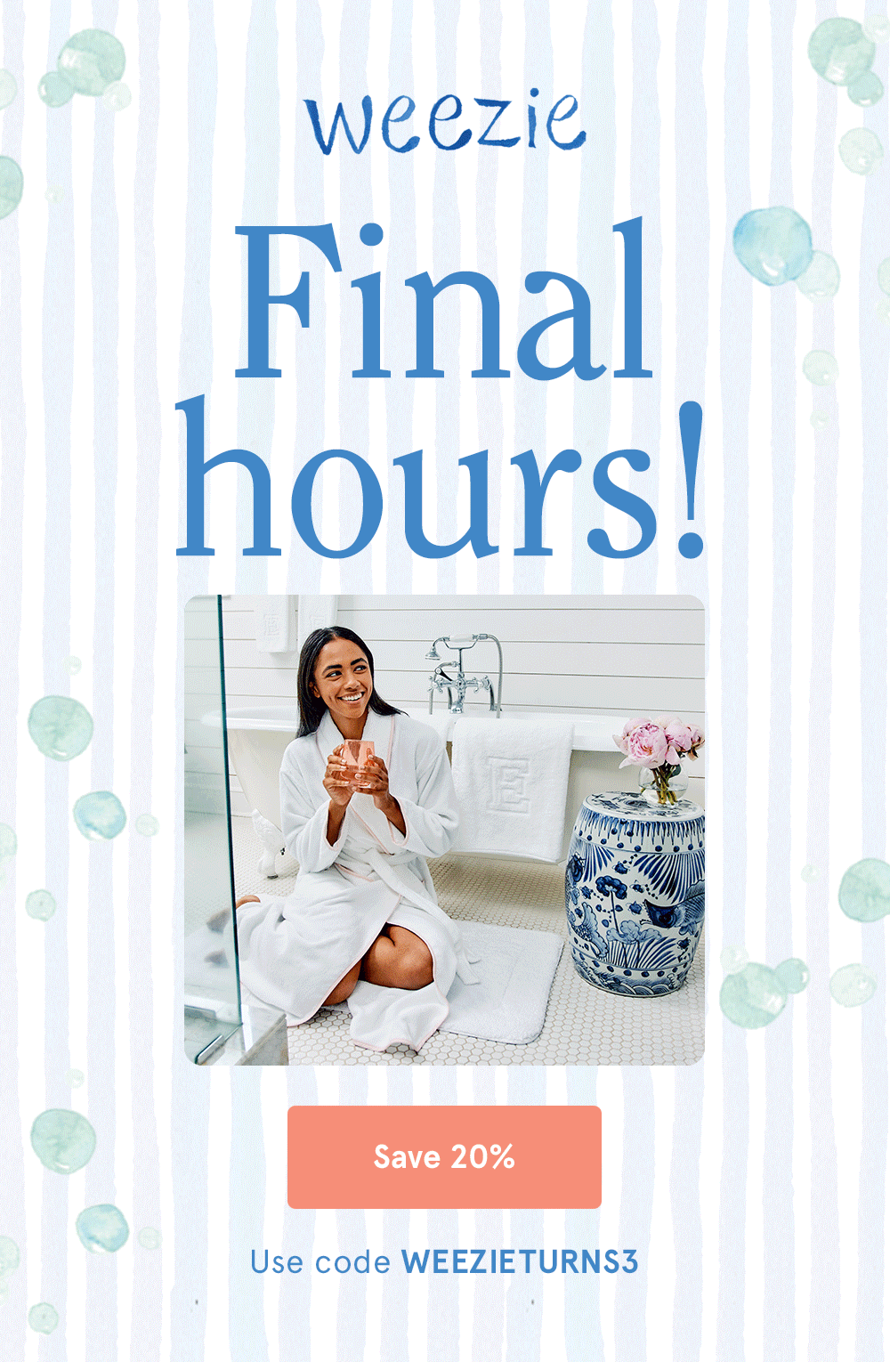 Shop our Birthday Sale! Use code WEEZIETURNS3