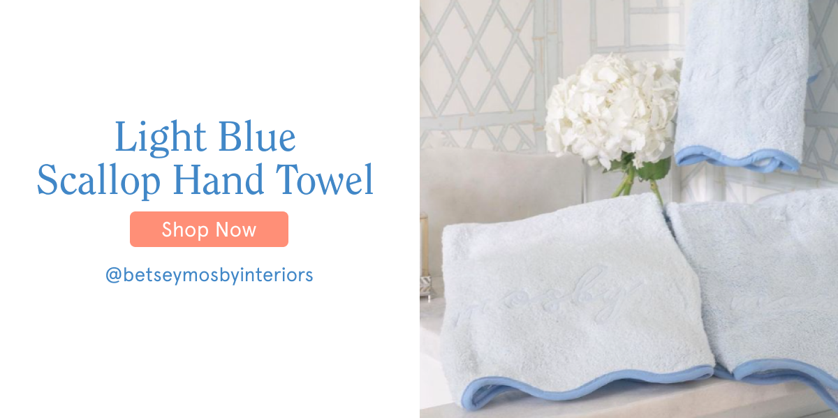Light Blue Scallop Hand Towel