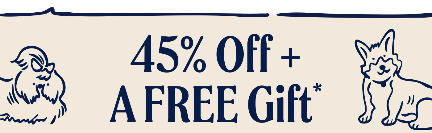 45% off + a free gift*
