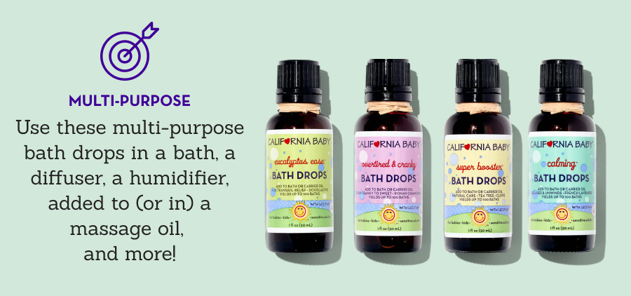 Multi-Purpose - Use these multi-purpose bath drops in a bath, a diffuser, a humidifier, added to (or in) a massage oil, and more!