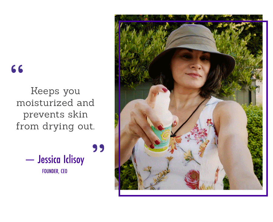 Keeps you moisturized and prevents skin from drying out.