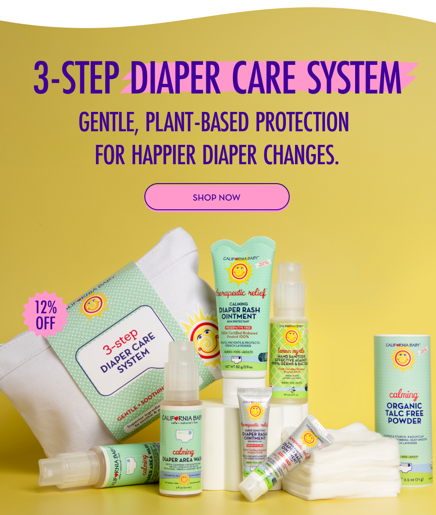 3-Step Diaper Care System - Gentle, plant-based protection for happier diaper changes. - SHOP NOW