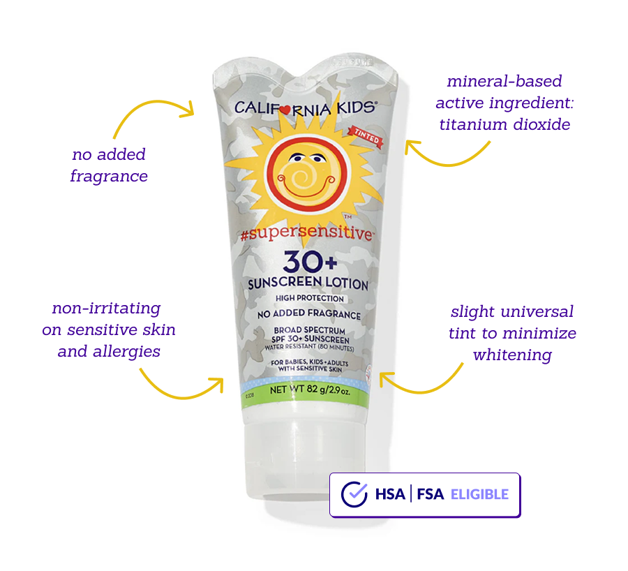 No added fragrance - Mineral-based active ingredient: titanium dioxide - Non-irritating on sensitive skin and allergies - Slight universal tint to minimize whitening
