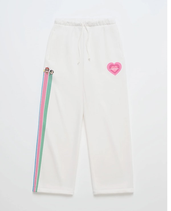 The Powerpuff Girls Heart Straight Sweatpant - White