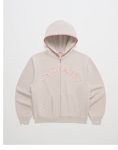 Washed Cooper Applique Zip Up - Dusty