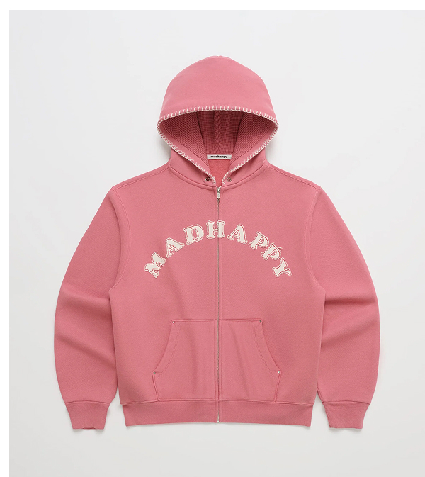 Washed Cooper Applique Zip Up - Rosehip