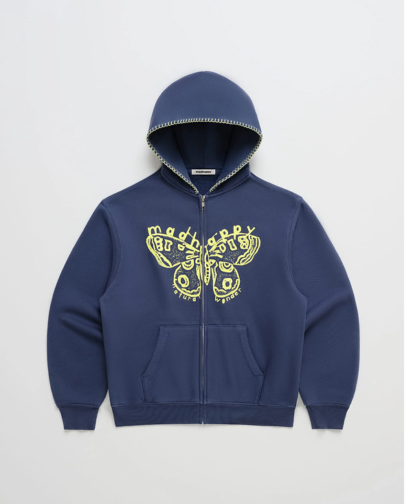Butterfly Midweight Fleece Zip Up - Cobalt