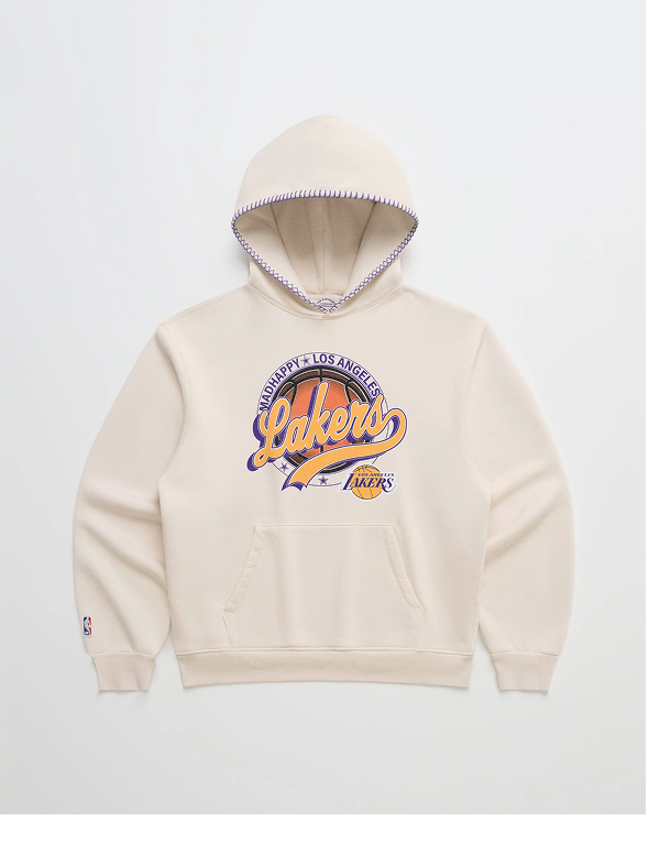 Lakers Basketball Fleece Hoodie - White Cap