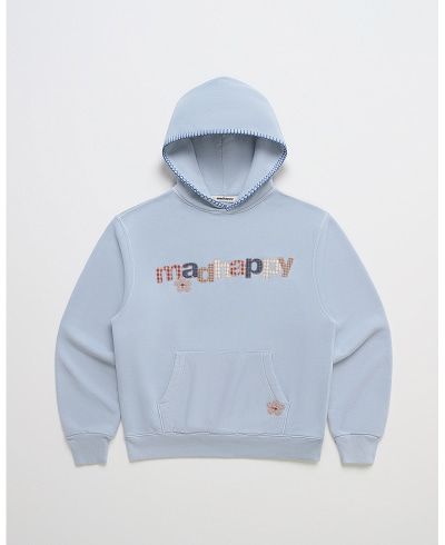 Plaid Applique Midweight Fleece Hoodie