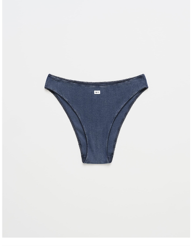 Hanes Pointelle Low Rise Brief - Navy