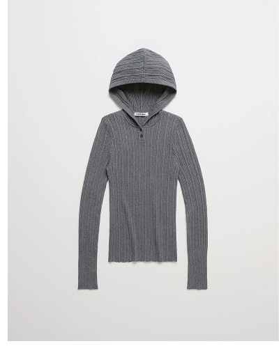 Lightweight Knit Hoodie - Charcoal Heather