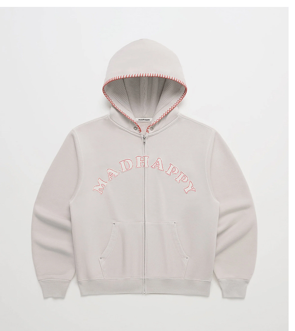 Washed Cooper Applique Zip Up - Dusty