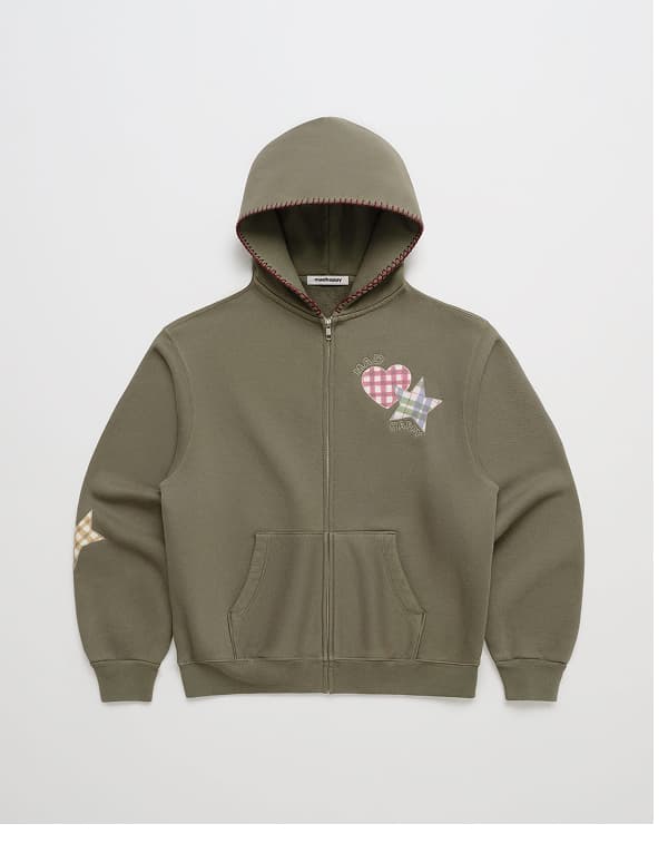 Hearts & Stars Fleece Zip Up - Picholine