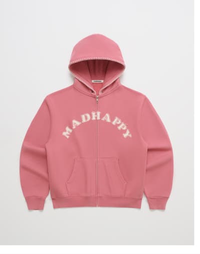 Washed Cooper Applique Zip Up - Rosehip