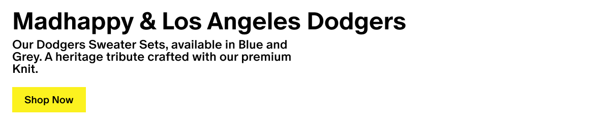 Madhappy & Los Angeles Dodgers - Our Dodgers Sweater Sets, available in Blue and Grey. A heritage tribute crafted with our premium Knit.