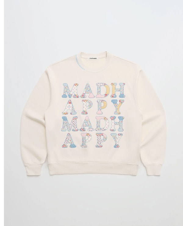 Patchwork Fleece Crewneck - Tofu