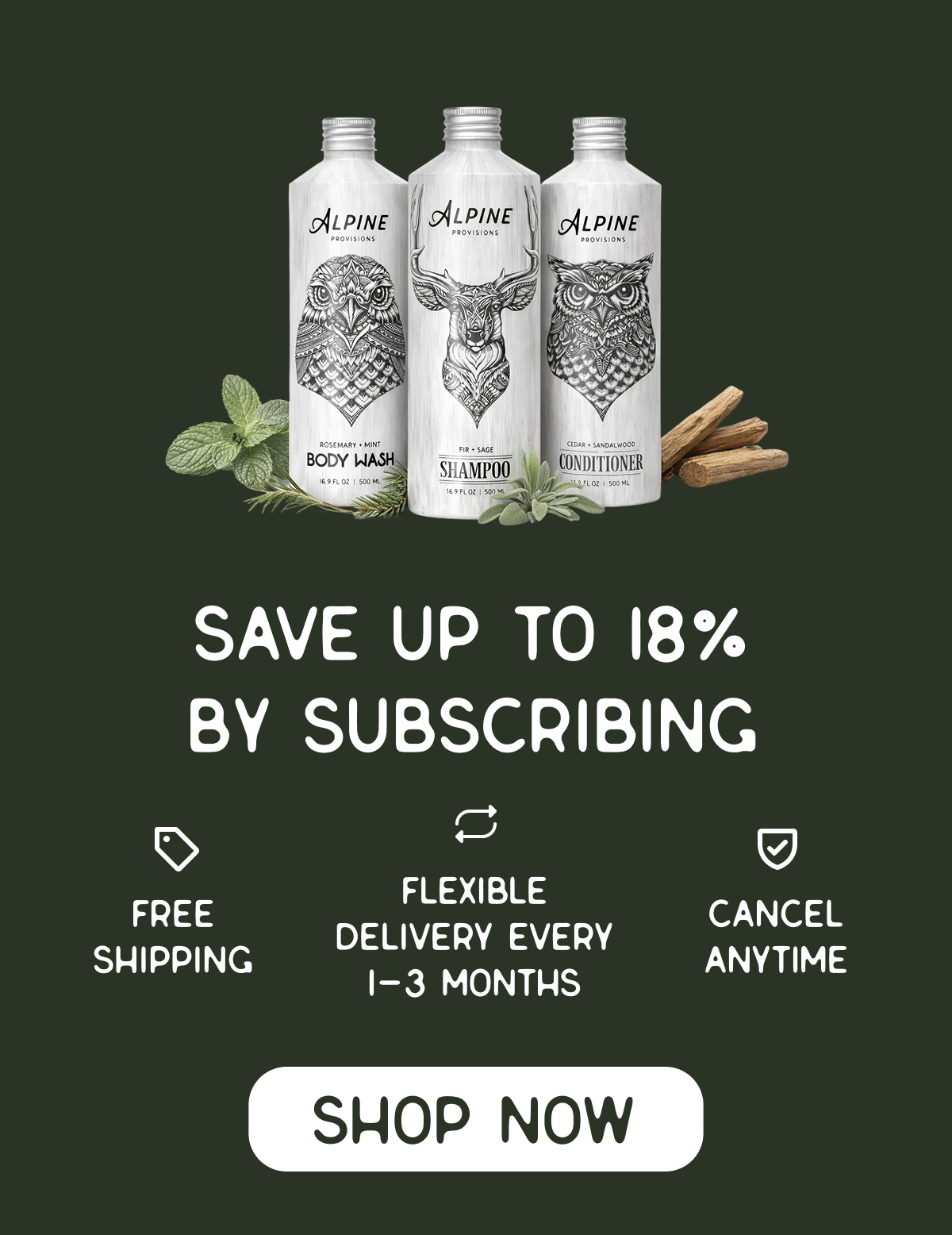 Shop now. Cedar + Sandalwood. No fillers. No synthetics. No excess.