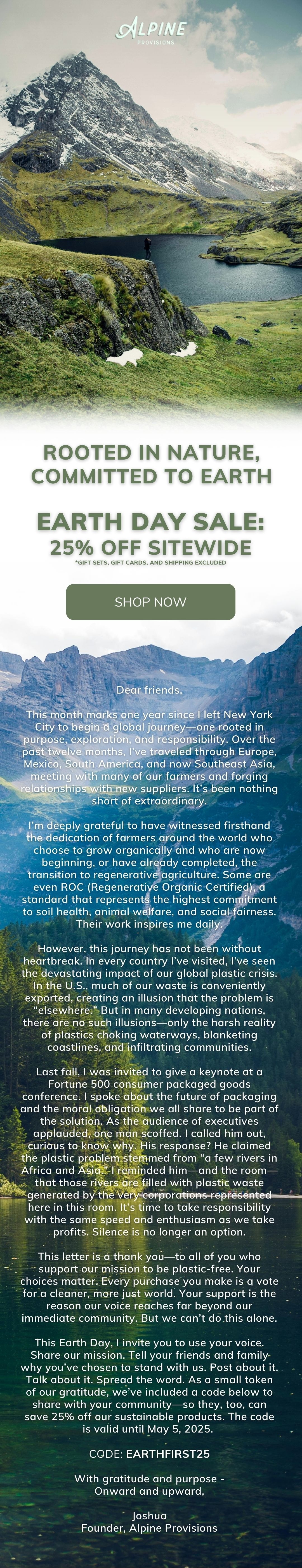 Rooted in Nature, Committed to Earth