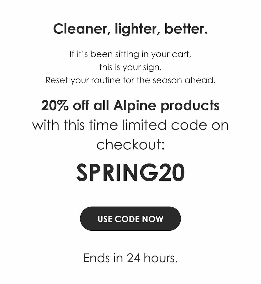 20% all Alpine products