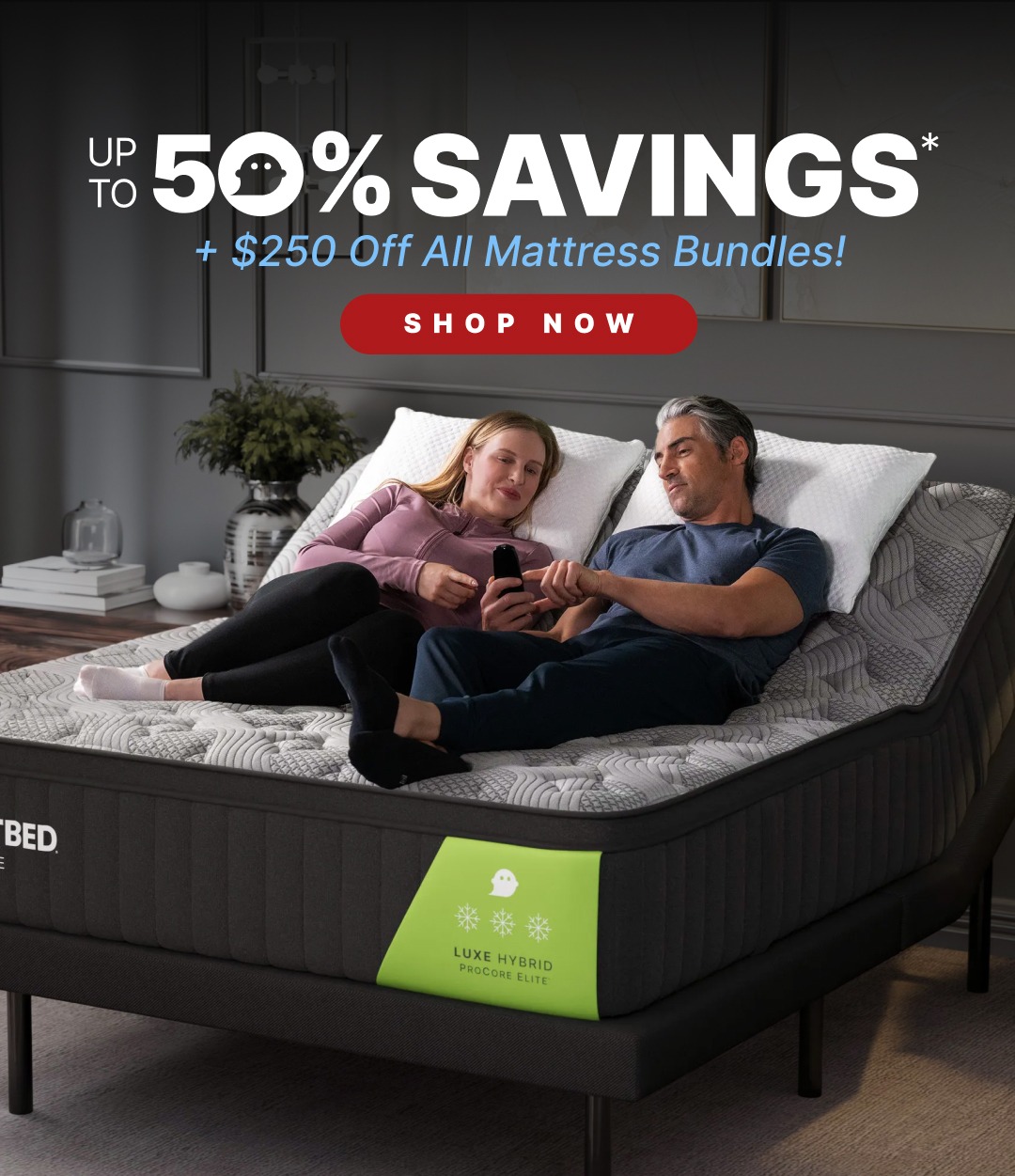 Up to 50% Savings + $250 Off All Mattress Bundles!